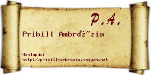 Pribill Ambrózia névjegykártya