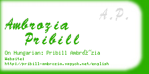ambrozia pribill business card